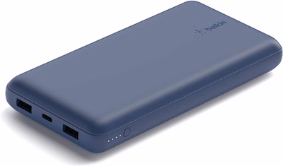 delivery in 48 hours belkin 10000mah portable power bank, 10k usb c power bank, 1 usb c port and 2 usb a ports, 15w fast charging, compatible with iphone samsung galaxy airpods ipad, blue