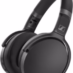 sennheiser hd 450bt bluetooth 5.0 wireless headphone with active noise cancellation 30 hour battery life, usb c fast charging, virtual assistant button, foldable black black