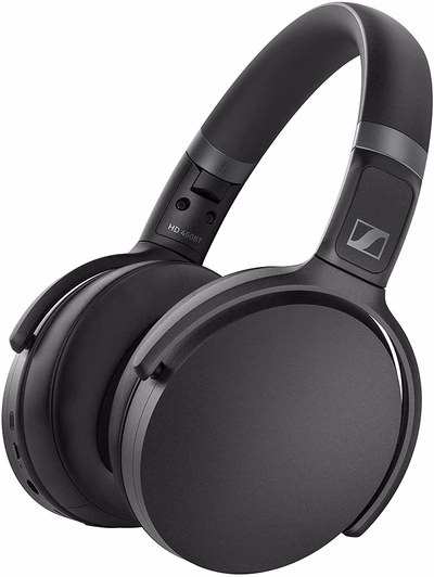 sennheiser hd 450bt bluetooth 5.0 wireless headphone with active noise cancellation 30 hour battery life, usb c fast charging, virtual assistant button, foldable black black