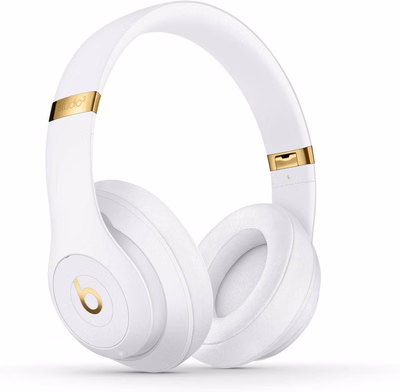 beats studio3 wireless over ear headphones, active noise cancelling, bluetooth, apple w1 chip, white
