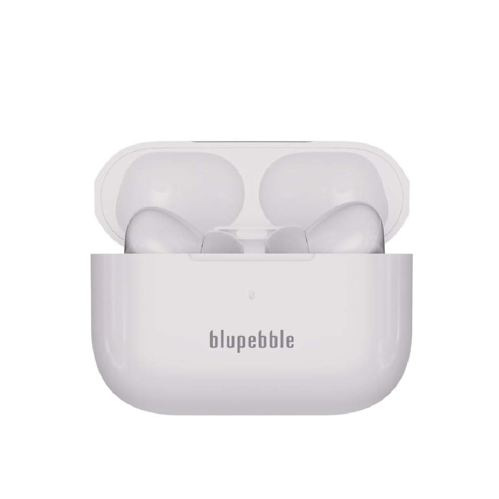 blupebble tuneflow pro true wireless earbuds, active noise cancellation, reduce noise by up to 99%, 24h playtime, compatible with iphones, samsung and other smartphones, white