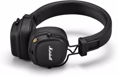 marshall major iv foldable wireless bluetooth headphones, 80 hour playtime, over ear, black