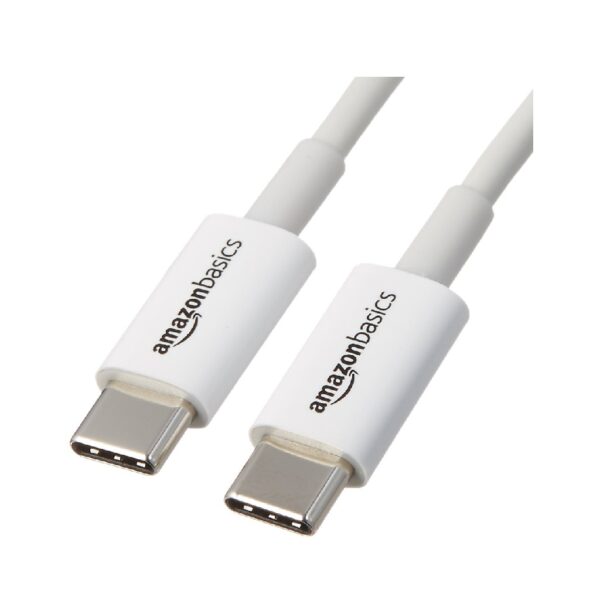 delivery in 2 to 3 business days 12 month warranty 10 day return amazon basics usb c to usb c charger cable, 6 feet (1.8 meters), white