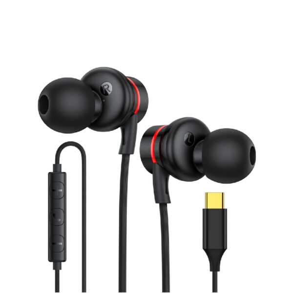 epicarma soniccore hi fi usb c wired earphones black for clear sound and deep bass