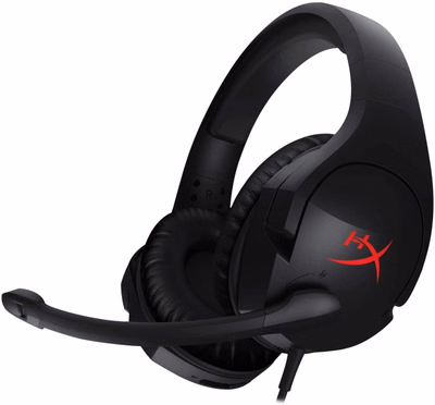 hyperx cloud stinger gaming headset memory foam noise cancel mic wired, black