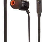 jbl tune 110 wired in ear headphones – pure bass sound, remote & mic, black (jblt110blk)