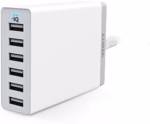 anker 60w 6 port desktop charger kit for mobile phones a2123k22/white(white)/60w