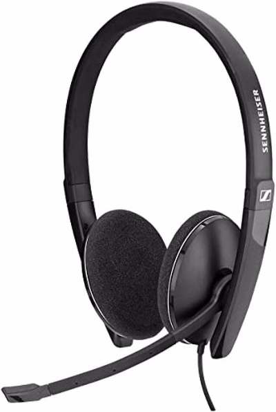 sennheiser epos gaming sennheiser pc 5.2 chat, wired headset for casual gaming, e learning, noise cancelling microphone, call control, foldable microphone 3.5 mm jack 4 plug pole connectivi