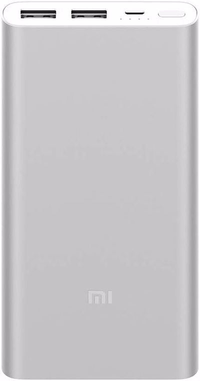 power bank xiaomi 10000mah 2usb port, micro usb, silver, vxn4231gl, plm09zm