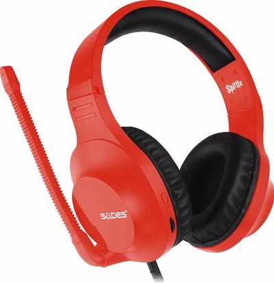 sades gaming headset spirits (sa 721) red