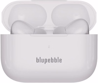 blupebble tuneflow pro true wireless earbuds, active noise cancellation, reduce noise by up to 99%, 24h playtime, compatible with iphones, samsung and other smartphones, white
