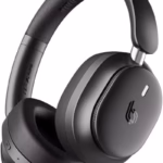 blupebble pulse audio c90 over ear foldable wireless headphones with digital hybrid noise cancelling, deep bass, built in mic & 30h playtime (black)