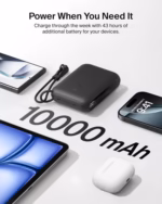 belkin slim 10,000mah usb c power bank with dual usb c ports, digital display, 20w fast charging, black