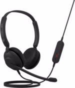 jabra evolve 10 wired headset with noise cancelling microphone, usb a for pc/laptop, inline controls, black