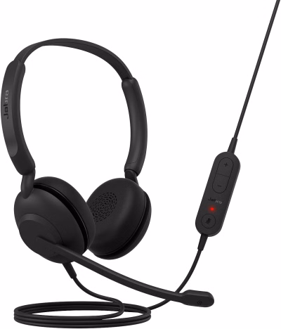 jabra evolve 10 wired headset with noise cancelling microphone, usb a for pc/laptop, inline controls, black