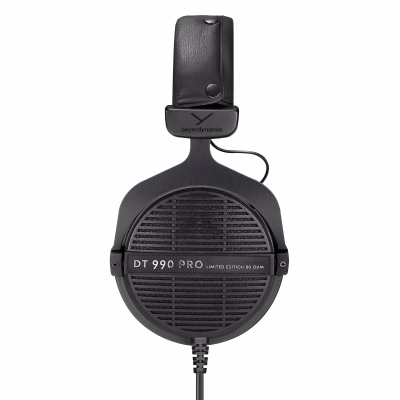 beyerdynamic dt 990 pro over ear studio monitor headphones, open back design, 80 ohm, wired, limited edition black