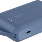 belkin 10,000mah portable charger with integrated usb c cable, 20w pd fast charging power bank, black