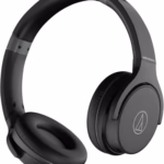 audio technica ath s220bt wireless headphones, bluetooth over ear design, lightweight comfort, black