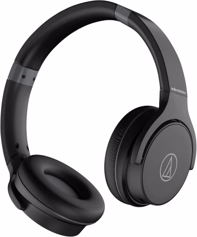 audio technica ath s220bt wireless headphones, bluetooth over ear design, lightweight comfort, black