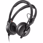 sennheiser hd 25 lite dj on ear headphones, closed back design, wired studio monitoring headset