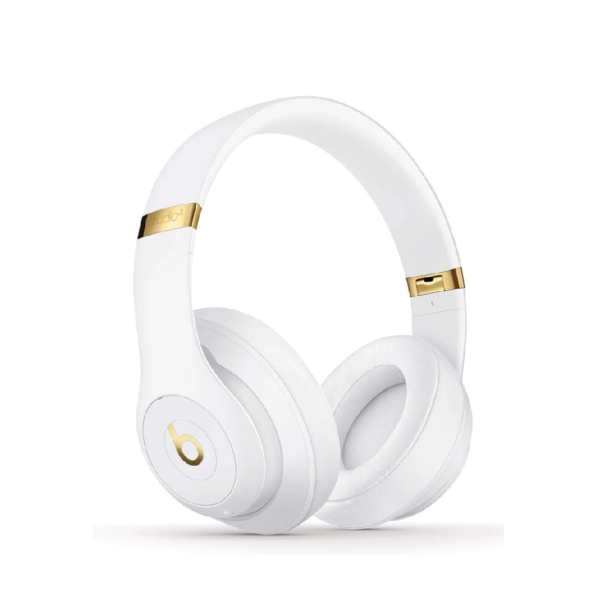 beats studio3 wireless over ear headphones, active noise cancelling, bluetooth, apple w1 chip, white