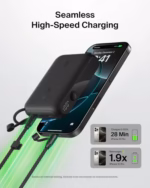 belkin slim 10,000mah usb c power bank with dual usb c ports, digital display, 20w fast charging, black