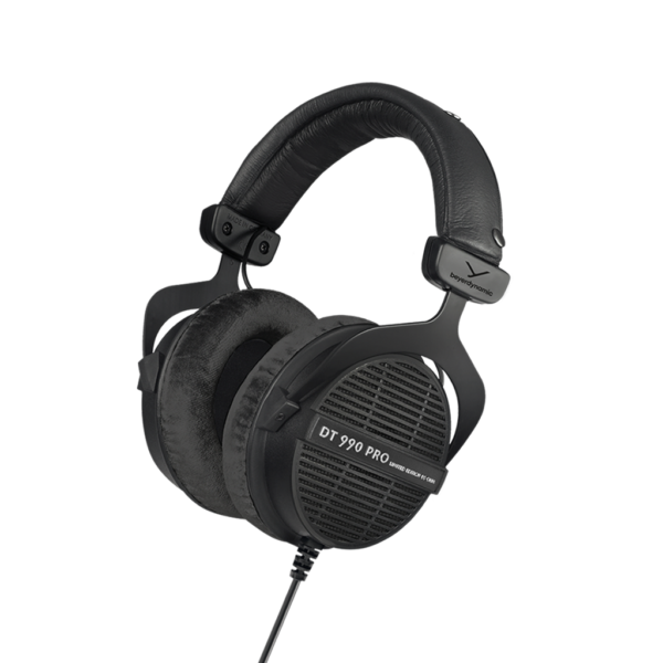 beyerdynamic dt 990 pro over ear studio monitor headphones, open back design, 80 ohm, wired, limited edition black