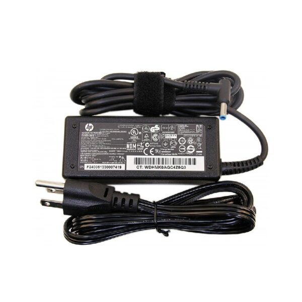 hp 65 watt original charger for pavilion, probook, elitebook 19.5 volt 3.33a, supports various models ( with uae plug power cord )