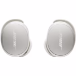 bose quietcomfort wireless earphones, noise canceling, bluetooth, up to 6 hours battery, white smoke