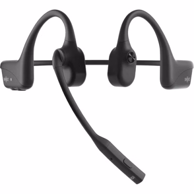 shokz opencomm 2 (2025) open ear bone conduction headphones, black, international version