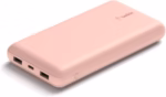 belkin 20,000mah usb c portable power bank with 2 usb a ports, usb c input/output, fast charging, rose gold 4.7