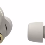 sony wf 1000xm4 wireless noise cancelling earbuds, bluetooth, rechargeable battery, silver