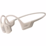 shokz openrun pro mini bone conduction headphones, open ear, bluetooth, ip55 waterproof, 10h playtime, sport headband, beige